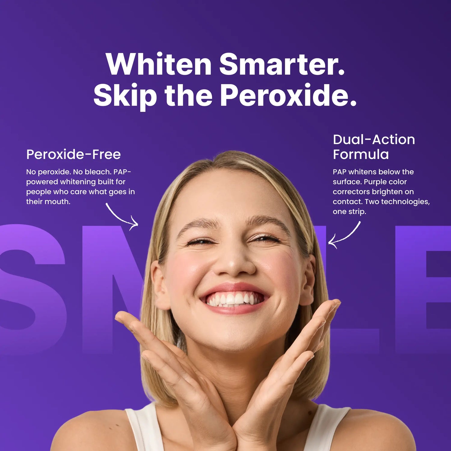 DRDENT Purple Teeth Whitening Strips - 7/21 Whitening Sessions - Safe for Enamel - Non Sensitive Teeth Whitening - Peroxide-Free
